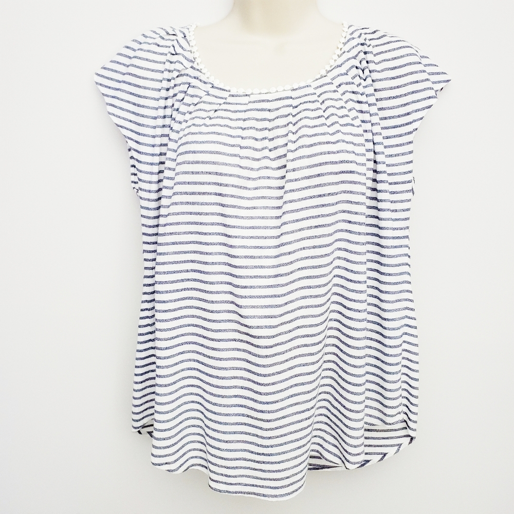 LC Lauren Conrad Striped Scoop Neck size M - Picture 1 of 5